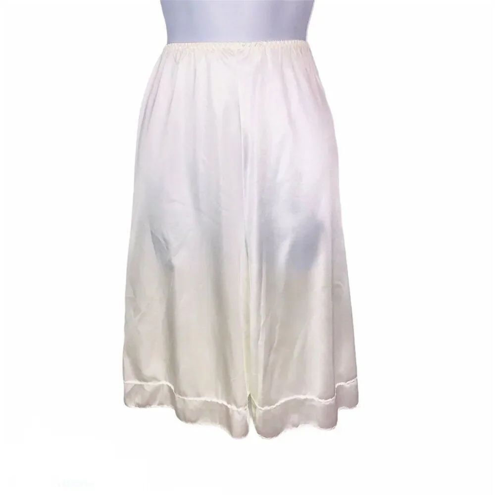 Vintage 70s Womens S White Pettipants Lace Trim Elastic Drawers